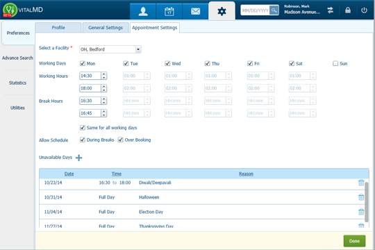 Flexible Physician Schedules EMR VitalMD