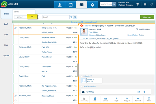 Worklists Messaging EMR VitalMD